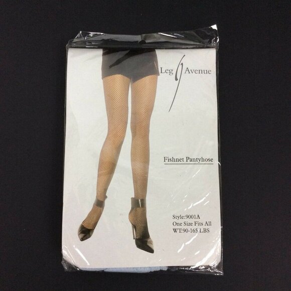 Leg Avenue Fishnet Pantyhose Light Blue One Size Fits 90-165 Lbs Nylon - Picture 1 of 3